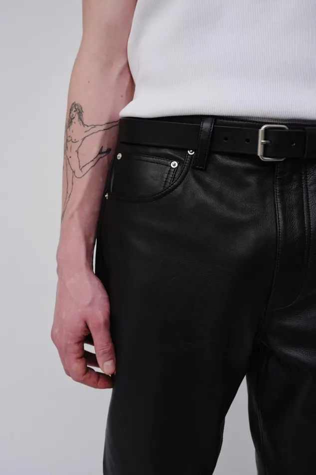 Atlas Leather 8211 Black Men Won Hundred Trousers