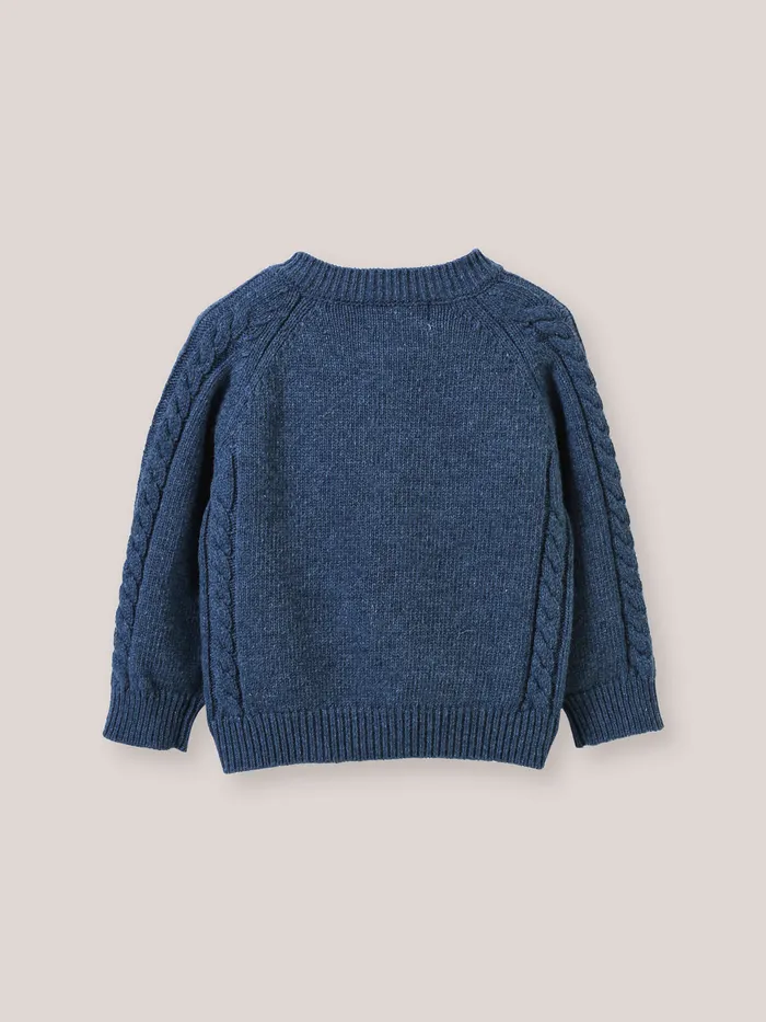 Baby Cyrillus Baby Girl Cable Knit Cardigan Nuit