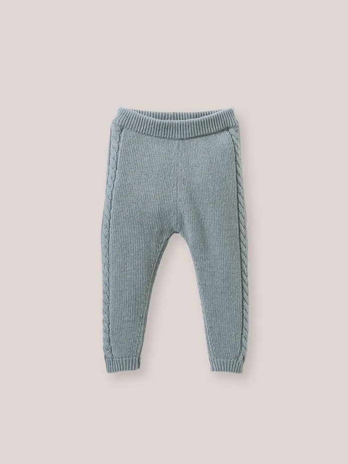 Baby Cyrillus Baby Girl Knit Leggings Vert De Gris