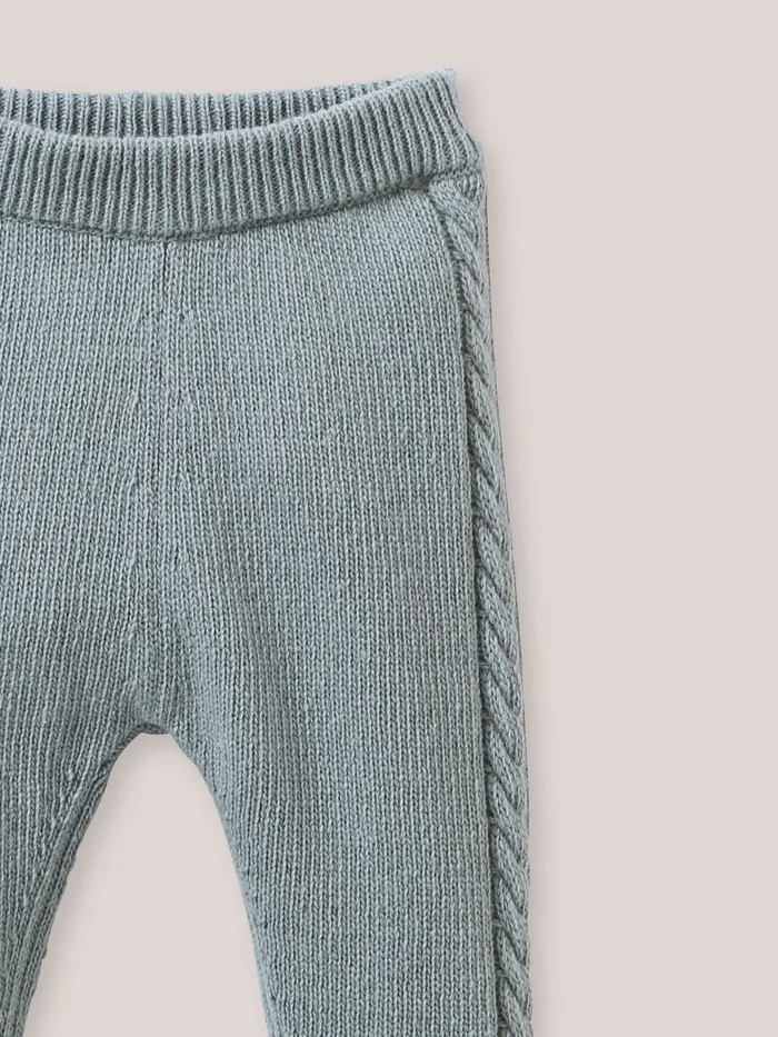 Baby Cyrillus Baby Girl Knit Leggings Vert De Gris
