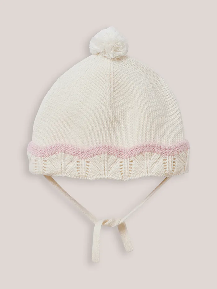 Baby Cyrillus Baby Girl Scalloped Beanie Ecru