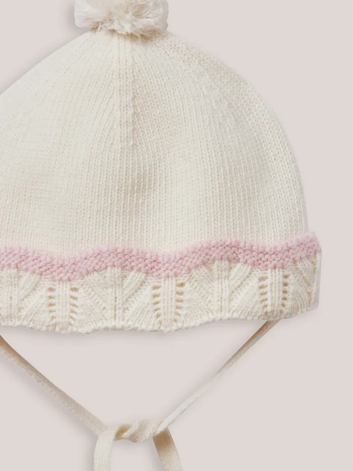 Baby Cyrillus Baby Girl Scalloped Beanie Ecru