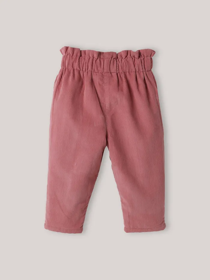Baby Cyrillus Baby Girl Velour Trousers Vieux Rose