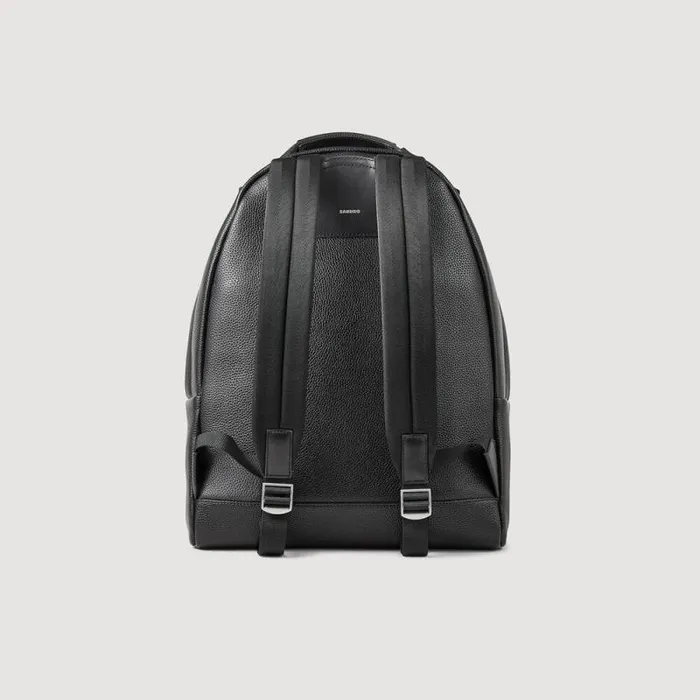 Backpacks Men SANDRO Coated Canvas Backpack Black