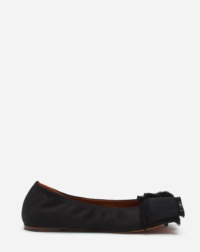 Ballerina Flat With A Satin Bow Black Women Lanvin Ballerinas