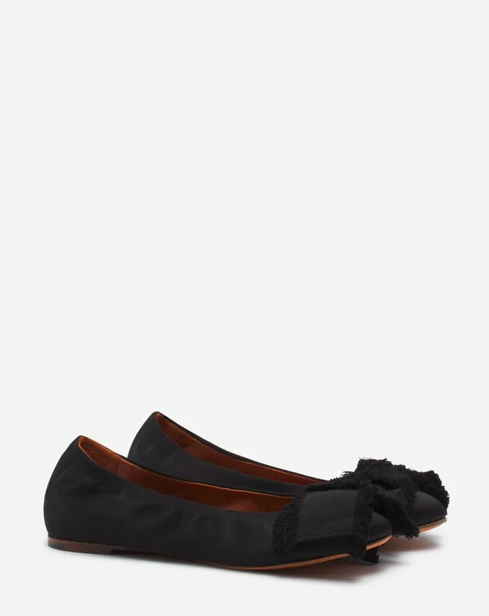 Ballerina Flat With A Satin Bow Black Women Lanvin Ballerinas