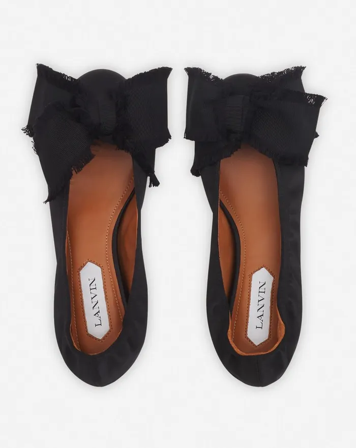 Ballerina Flat With A Satin Bow Black Women Lanvin Ballerinas