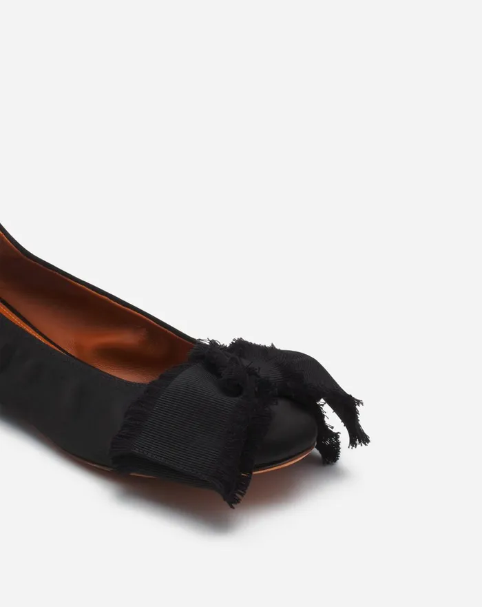 Ballerina Flat With A Satin Bow Black Women Lanvin Ballerinas
