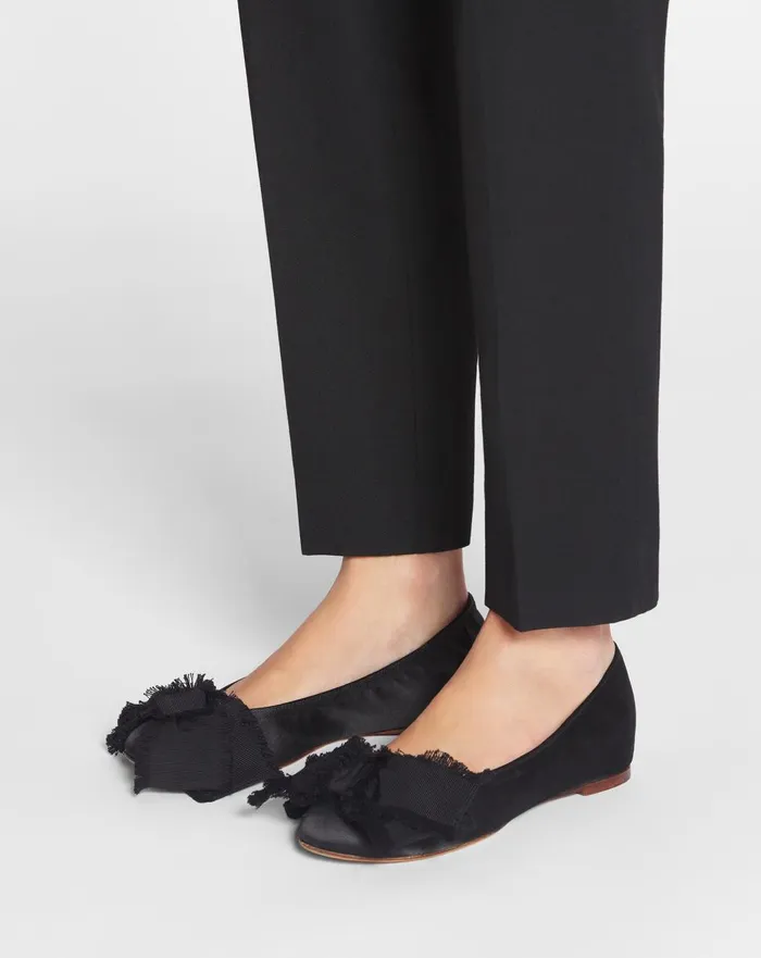 Ballerina Flat With A Satin Bow Black Women Lanvin Ballerinas