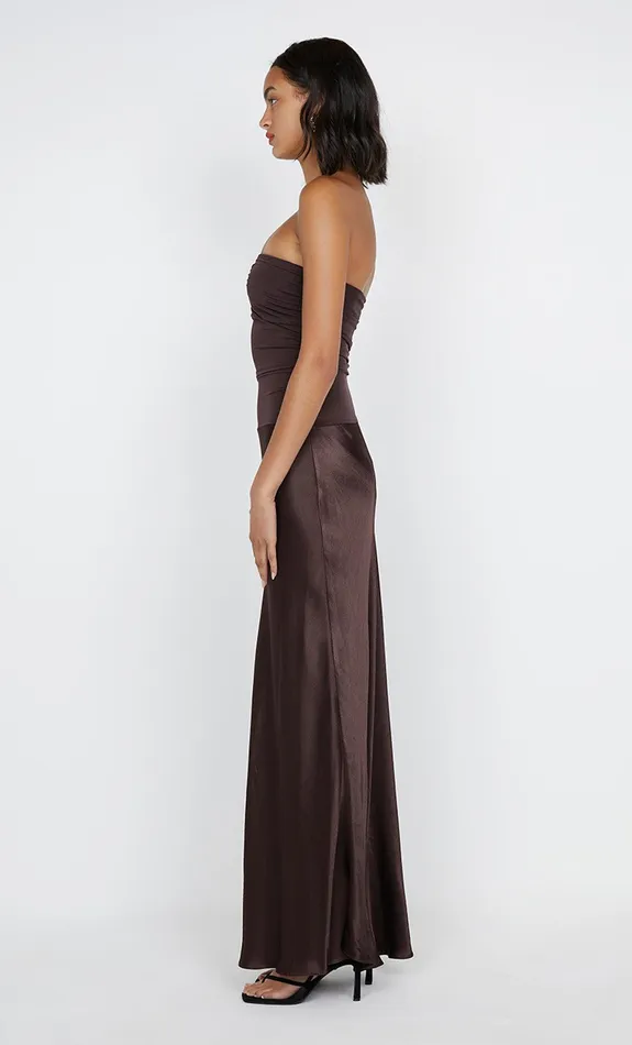 Bec Bridge Bridesmaids Dresses DUA STRAPLESS DRESS Dark Chocolate 8211 Women