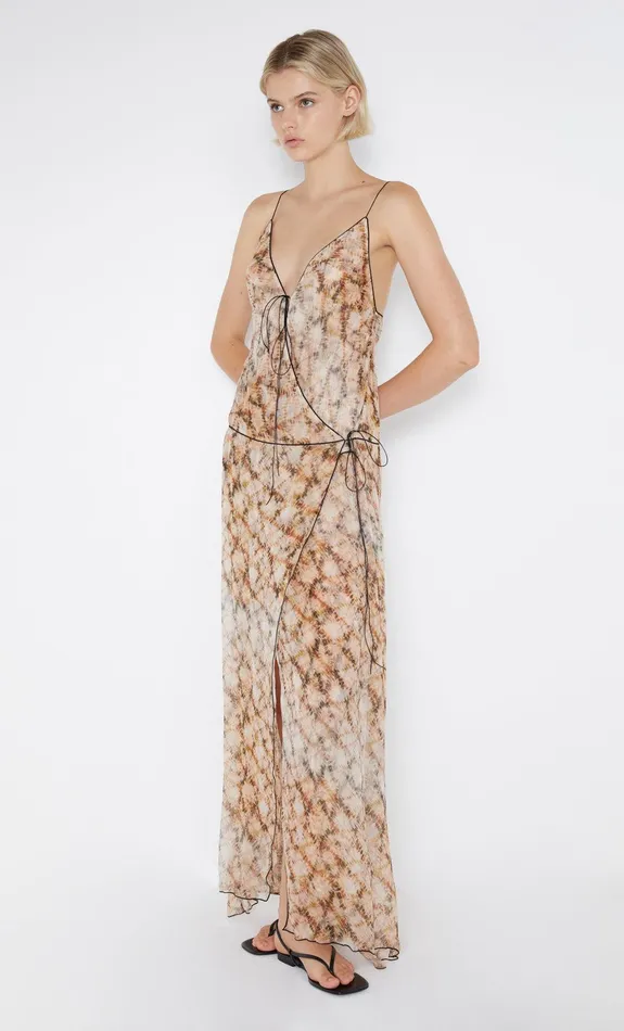 Bec Bridge Dresses CIEL WRAP MAXI DRESS Geo Shibori 8211 Women