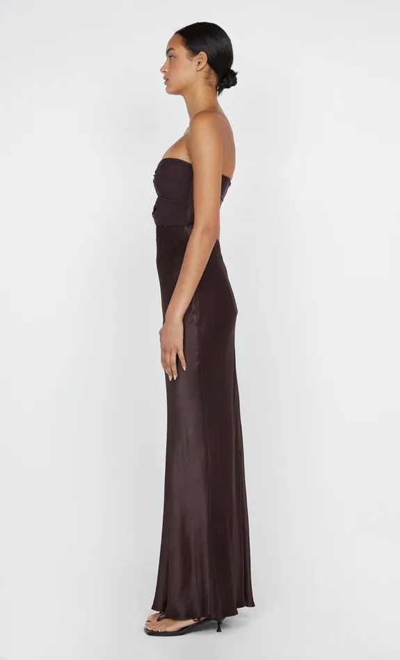 Bec Bridge Dresses HALLE STRAPLESS DRESS Chocolate 8211 Women