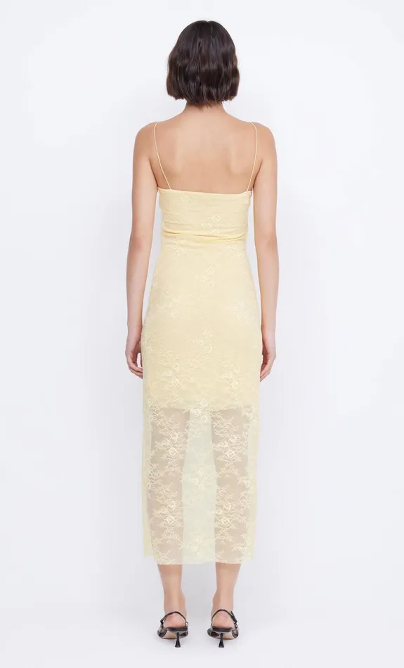 Bec Bridge Dresses JULIETTE COLUMN MIDI DRESS Butter Yellow 8211 Women