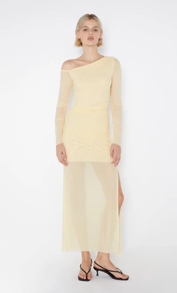 Bec Bridge Event Wear Dresses FAE ASYM LONG SLEEVE DRESS Butter Yellow 8211 Women