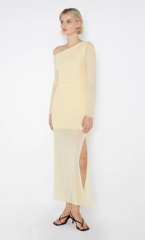 Bec Bridge Event Wear Dresses FAE ASYM LONG SLEEVE DRESS Butter Yellow 8211 Women