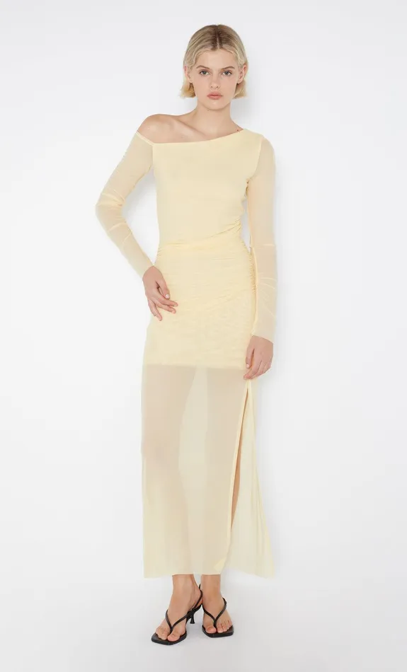 Bec Bridge Event Wear Dresses FAE ASYM LONG SLEEVE DRESS Butter Yellow 8211 Women