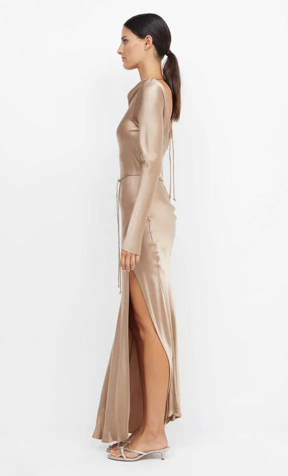 Bec Bridge Event Wear Dresses MOON DANCE LONG SLEEVE MAXI DRESS Golden 8211 Women