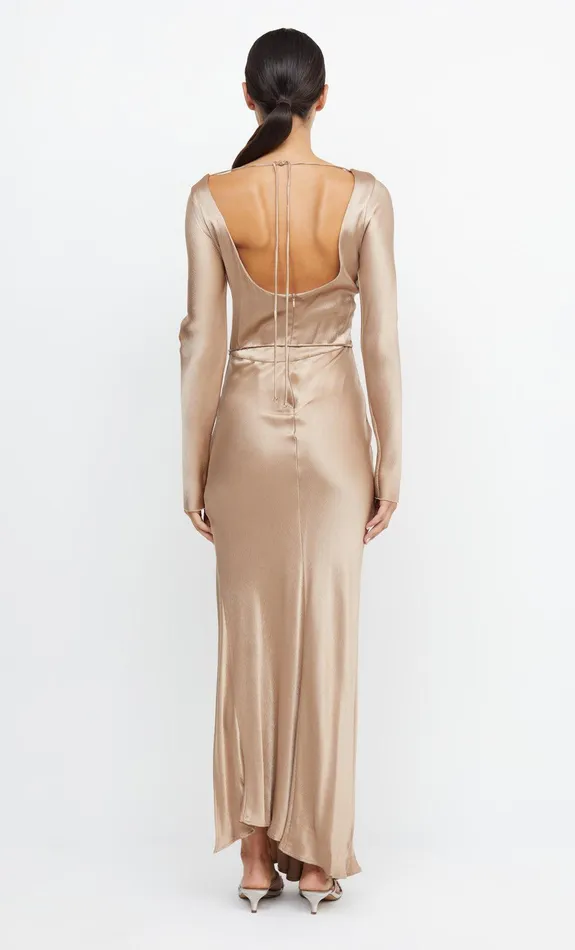 Bec Bridge Event Wear Dresses MOON DANCE LONG SLEEVE MAXI DRESS Golden 8211 Women