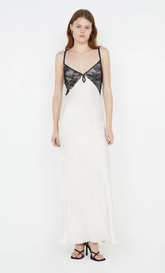 Bec Bridge Event Wear Dresses TEREZA KEYHOLE DRESS Ivoryblack 8211 Women
