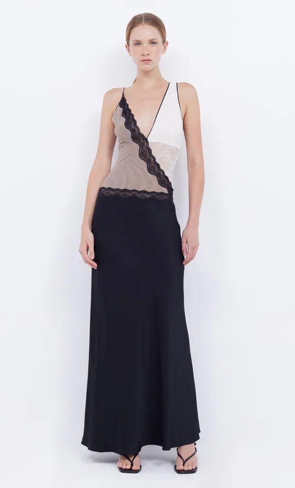 Bec Bridge Maxi Dresses ABRIELLE LACE MAXI DRESS Blacktaupeivory 8211 Women