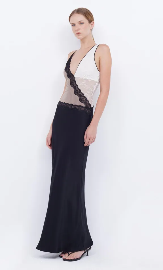 Bec Bridge Maxi Dresses ABRIELLE LACE MAXI DRESS Blacktaupeivory 8211 Women
