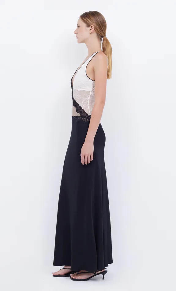 Bec Bridge Maxi Dresses ABRIELLE LACE MAXI DRESS Blacktaupeivory 8211 Women