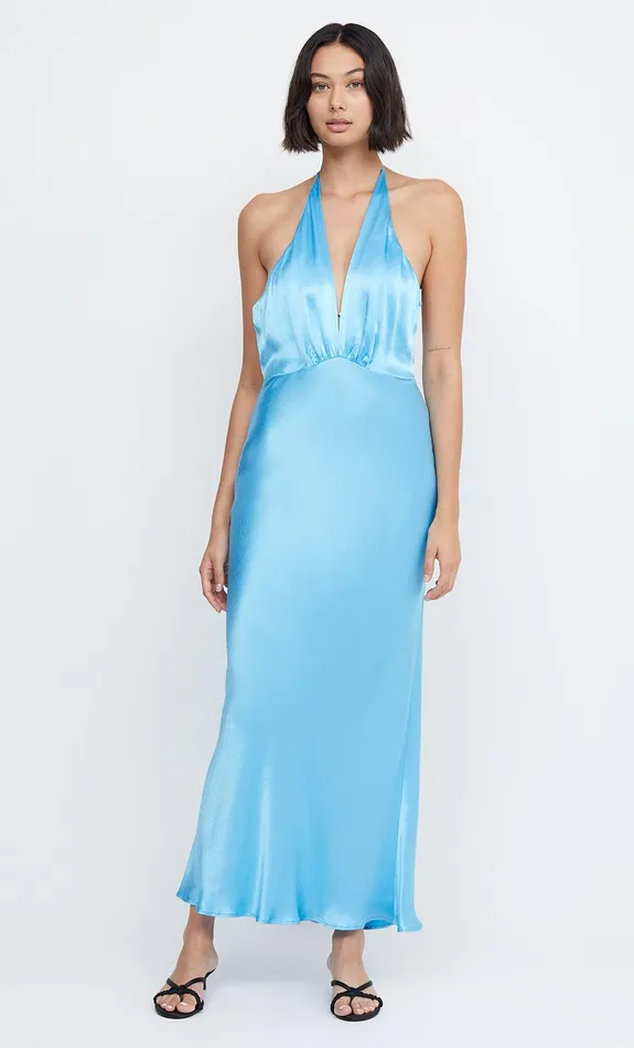 Bec Bridge Maxi Dresses INDI HALTER MAXI DRESS Topaz Blue 8211 Women