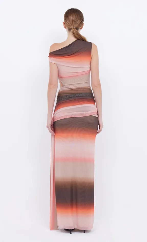 Bec Bridge Maxi Dresses LOUNA ASYM DRESS Chocpink Ombre 8211 Women