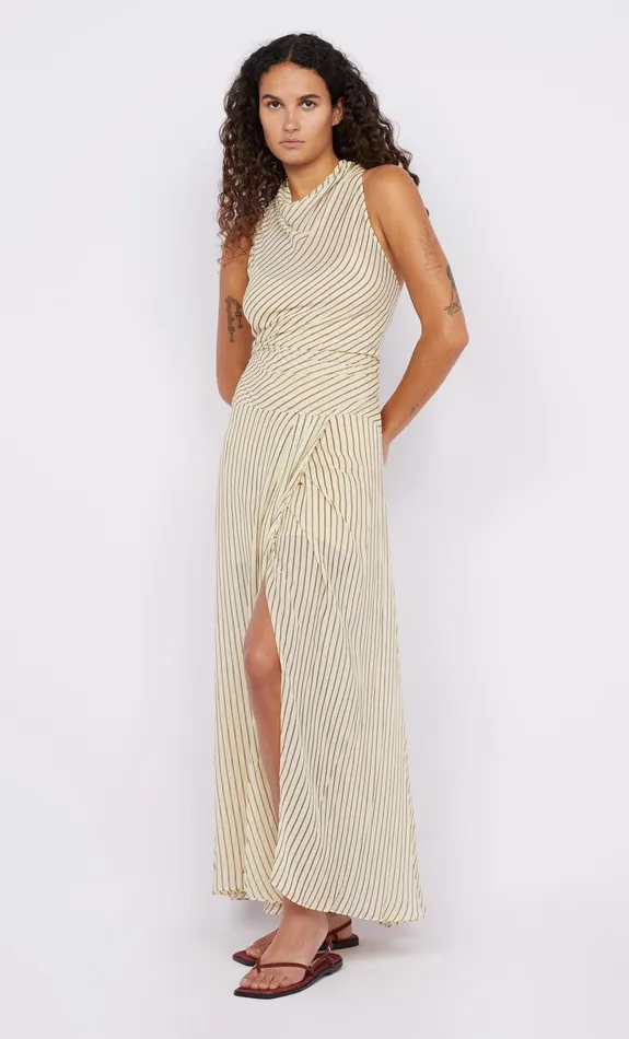 Bec Bridge Prom Dresses ANISE HIGH NECK DRESS Butterplum Stripe 8211 Women