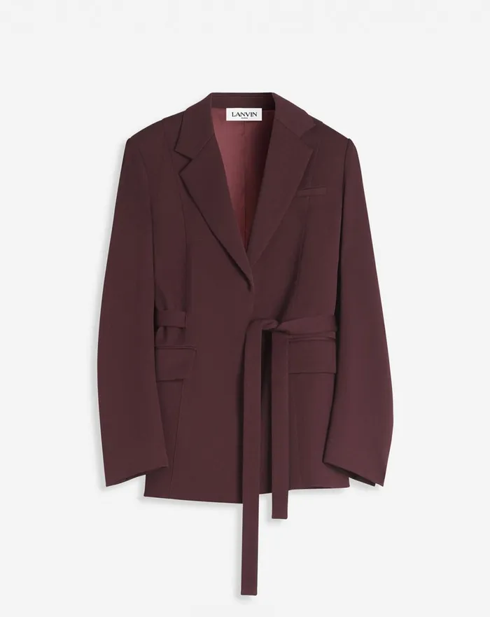 Belted Jacket Burgundy Women Lanvin Coats and Jackets