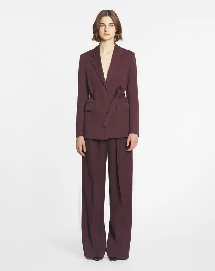 Belted Jacket Burgundy Women Lanvin Coats and Jackets