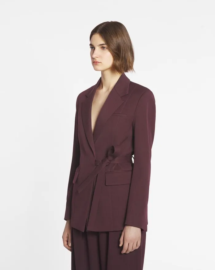 Belted Jacket Burgundy Women Lanvin Coats and Jackets
