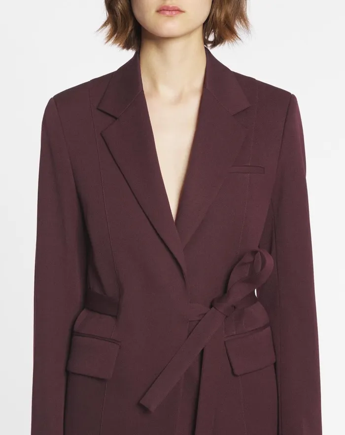 Belted Jacket Burgundy Women Lanvin Coats and Jackets