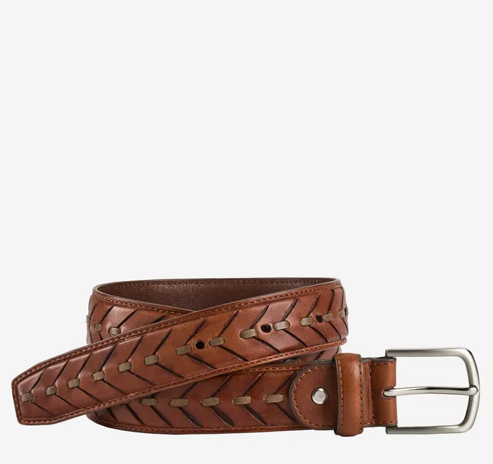 Belts Johnston and Murphy Men Center Laced Belt Tan