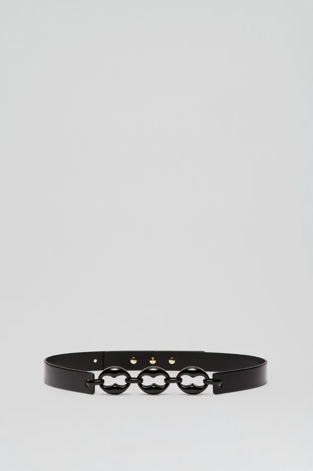 Belts RESIN CHUNKY TRIM BELT 25 NERO Scanlan Theodore Women Belts RESIN CHUNKY TRIM BELT 25 NERO Scanlan Theodore Women