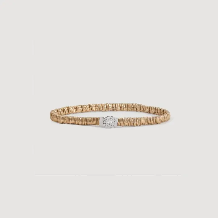 Belts Women SANDRO Elasticated Leather Belt Gold