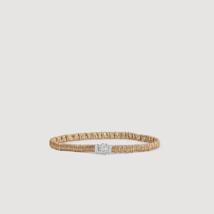 Belts Women SANDRO Elasticated Leather Belt Gold