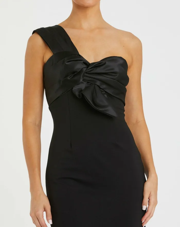 Best Sellers Women Mac Duggal One Shoulder Draped Trumpet Gown Black