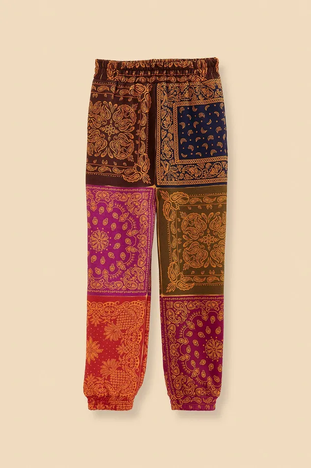 Black Bandana Dream Scarf Sweatpants Women Farm Rio Pants