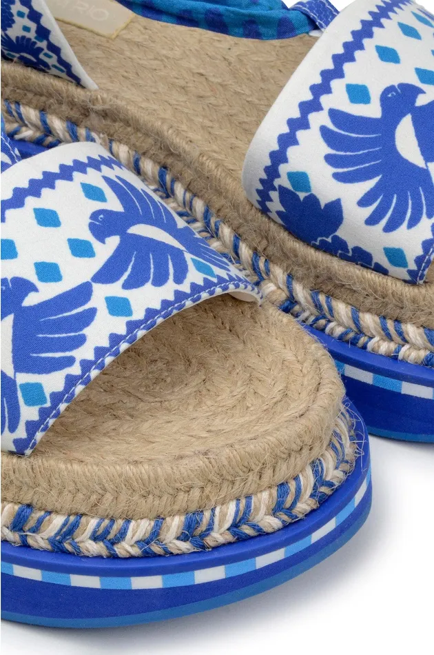 Blue Jungle Scarf Espadrille Flatform Sandal Women Farm Rio Sandals Blue Jungle Scarf Espadrille Flatform Sandal Women Farm Rio Sandals
