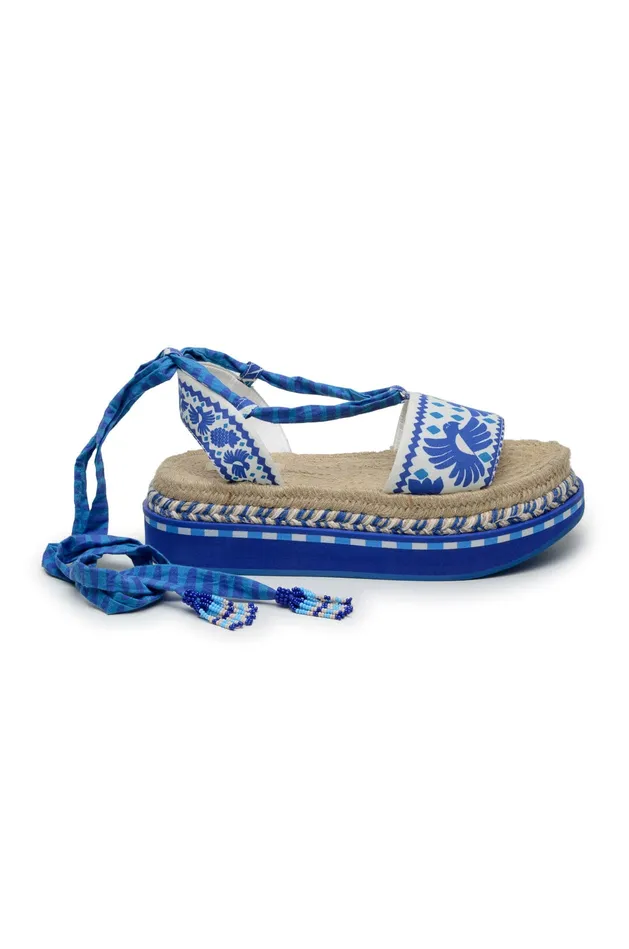 Blue Jungle Scarf Espadrille Flatform Sandal Women Farm Rio Sandals Blue Jungle Scarf Espadrille Flatform Sandal Women Farm Rio Sandals