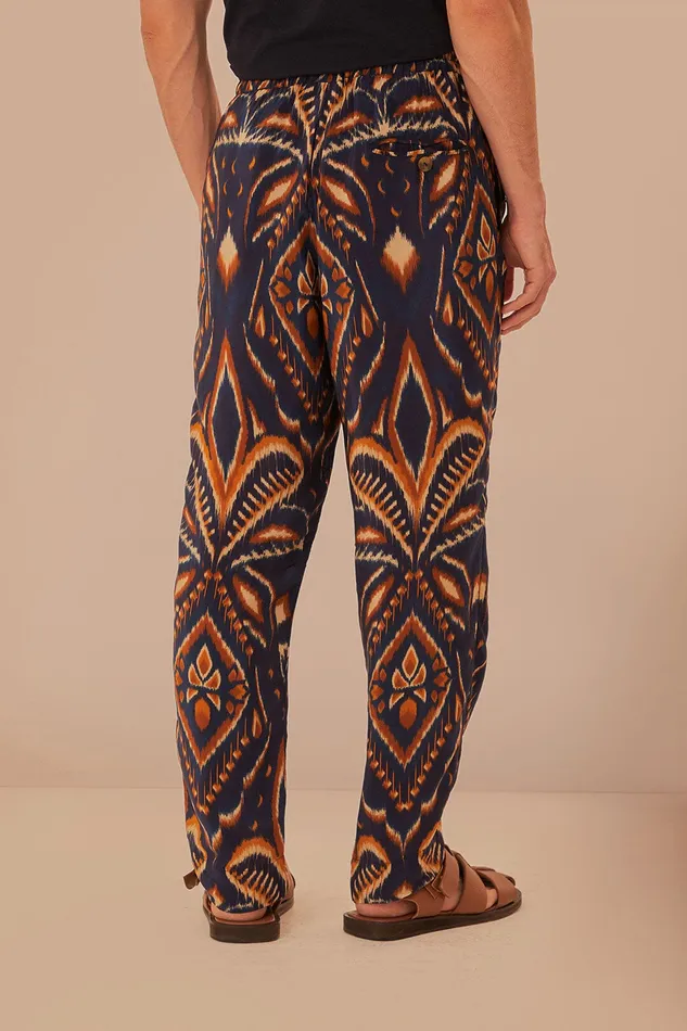 Blue Pineapple Ikat Pants Women Farm Rio Pants