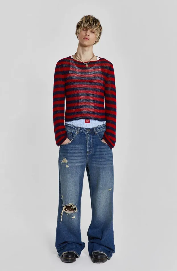 Bootcut Jeans MenWomen Jaded London Vintage Blue Colossus Flare Jeans
