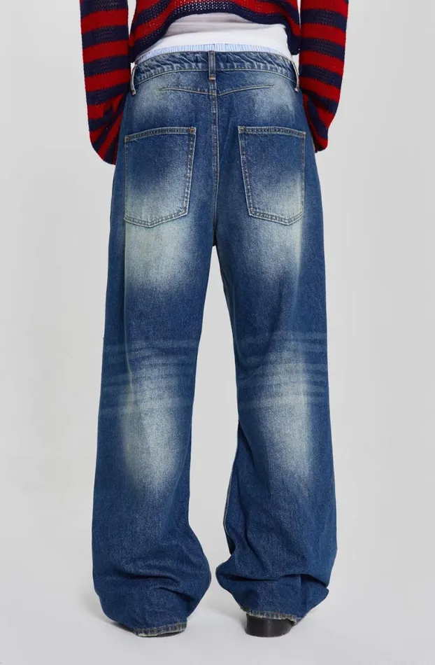 Bootcut Jeans MenWomen Jaded London Vintage Blue Colossus Flare Jeans