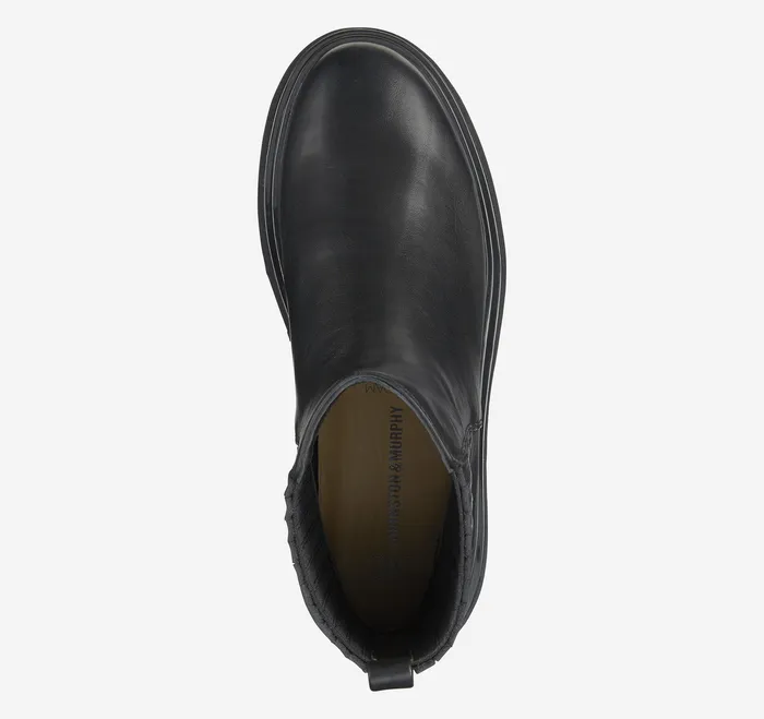 Boots and Booties Women Johnston and Murphy Gianna Gore Boot Black Full Grain