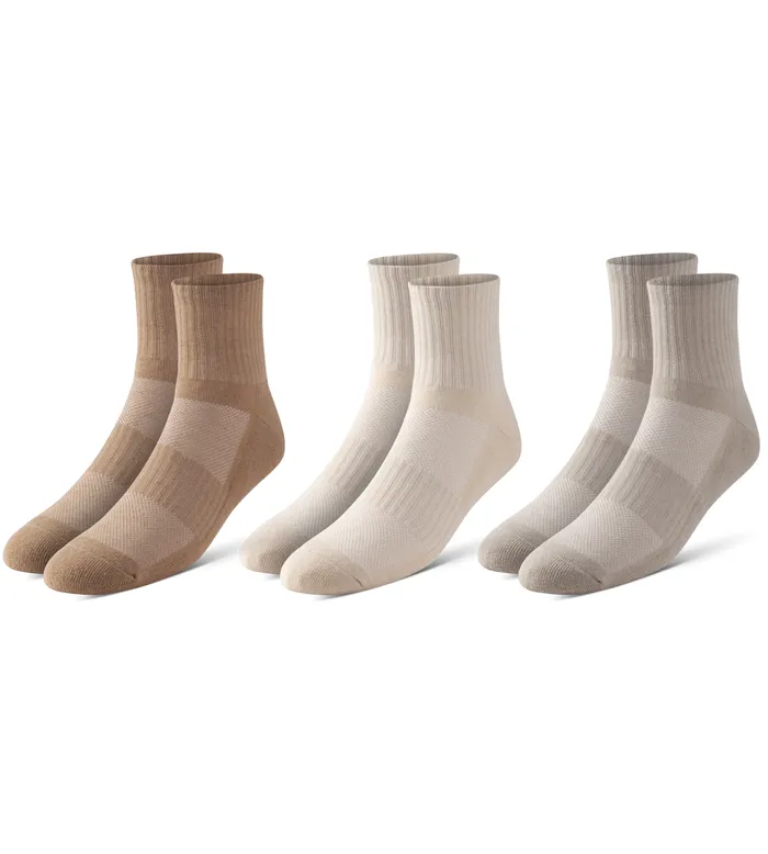 Bowo Cushion Ankle Taupe Socks 3 Pack Men Pair Of Thieves Ankle
