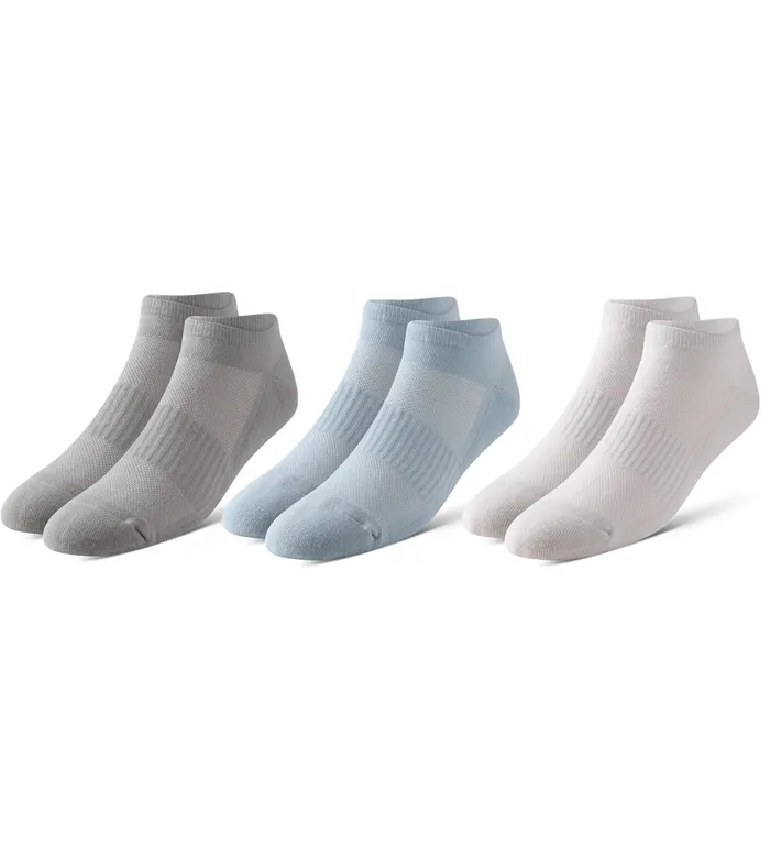 Bowo Cushion Low Cut Lt Blue Socks 3 Pack Men Pair Of Thieves LowCut