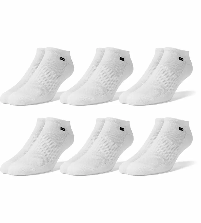 Bowo Cushion Low Cut White Socks 6 Pack Men Pair Of Thieves LowCut