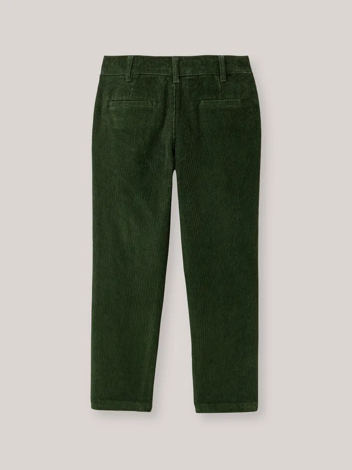 Boys Cyrillus Clothing Corduroy Chino Trousers Vert Chasse