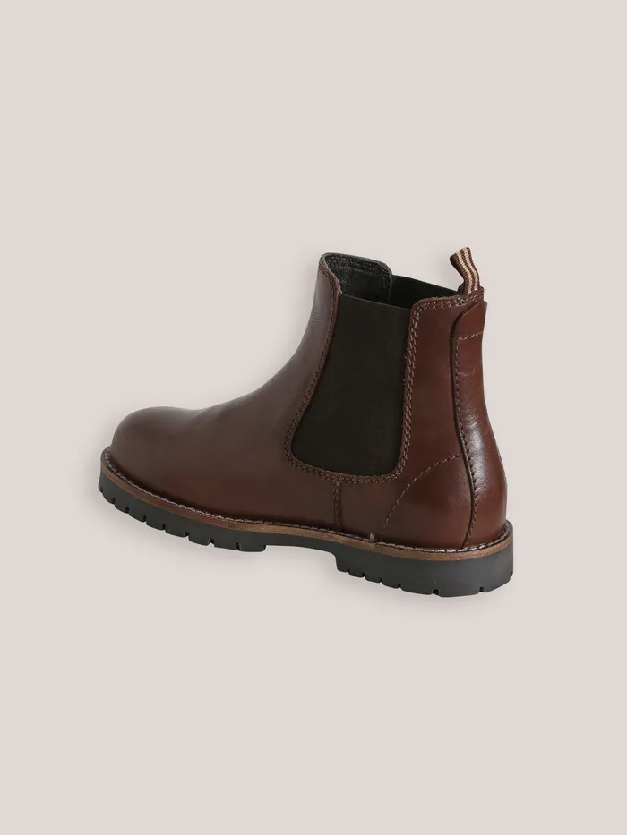 Boys Cyrillus Shoes Leather Chelsea Boots Chocolat